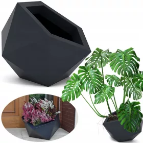    PD Blumentopf 53 cm x 56 x 53 cm Durchmesser 56 cm Kunststoff dunkelgrau, schwarz, graphit, Grautöne und Silber