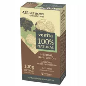    Venita Herbal Hair Color Kräuterhaarfarbe 4,34 Nussbraun 100 g