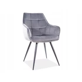  LILIA VELVET Stuhl, schwarz, GRAUES Gestell