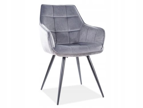  LILIA VELVET Stuhl, schwarz, GRAUES Gestell