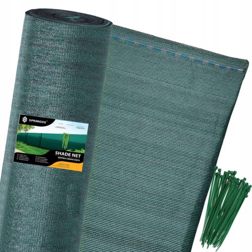  Springos Schattiernetz grün 185 g/m² 1,5 x 25 m 100 Bänder