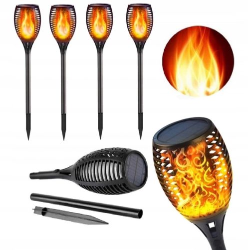 Solarlampe TORCH FLAME, schwarz, 50 cm, 4 Stk.