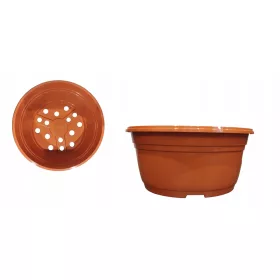    Zoigarden-Blumentopf, 21 cm x 22 x 10,3 cm, Durchmesser 21 cm, Kunststoff in Braun- und Beigetönen, Terrakotta