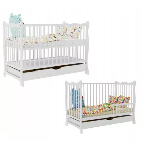  Holzbett SKLEPBABY ZUZIA WHITE DRAWER 60 x 120 cm weiß