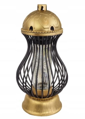  LATERNENKITCH, GEÖFFNETES GRENADA, GOLD UND SCHWARZ, 39 cm