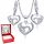 Silber-Set aus Kette und Ohrringen 925 Triple Heart LOVE