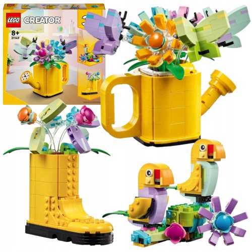  LEGO Creator 31749 Lego Creator 3in1 Valentinstag-Set für ein Mädchen, Blumen in einer Gießkanne, Schuhpapagei