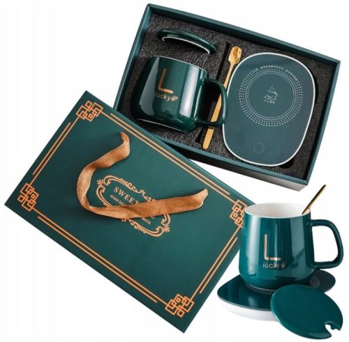 Coole, lustige Gadgets KAFFEE-/TEEHEIZ-SET, VALENTINSTAGBECHER, LÖFFEL, USB-KABEL