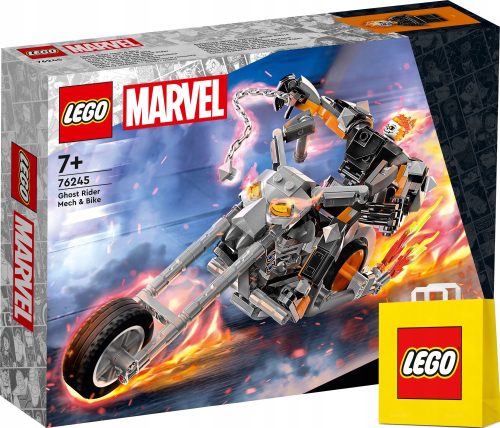  LEGO Super Heroes 76245 Scary Rider – Mech und Motor + VP LEGO Papiertüte, mittelgroß, 41 cm x 34 cm x 11 cm, GESCHENKTASCHE