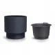  Blumentopf mit Prosperplast Heos-Einsatz, Anthrazit, 39,5 x 37 cm
