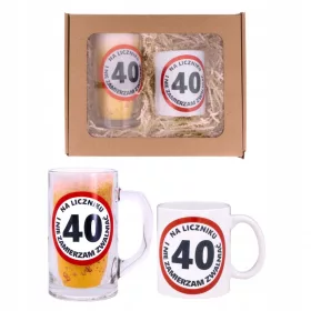    Set aus Bierkrug und Becher, Geschenk zum GEBURTSTAG 18-99, Mann, Ehemann, DESIGNS
