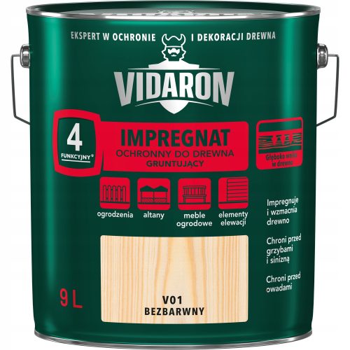 Vidaron V01 Holzimprägnierung, farblos, 9 l