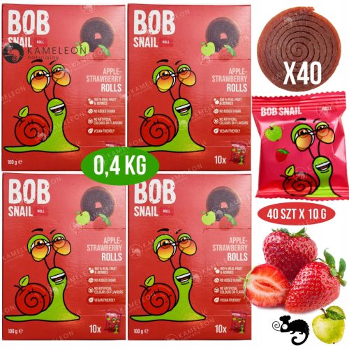 Bob Snail Frucht-Snackrollen - Apfel Erdbeer Geschmack, 100g