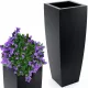  Decorya Blumentopf 75 cm x 28 x 75 cm Durchmesser 28 cm Kunststoff dunkelgrau, schwarz, graphit