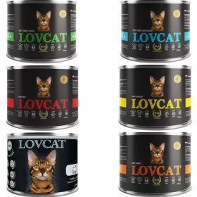  LOVCAT Nassfutter für Katzen, Geschmacksmischung, 6x 200g