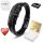  SCHWARZES LEDERARMBAND FÜR HERREN MIT GRAVUR, STARK, VERSTELLBAR, ALS GESCHENK