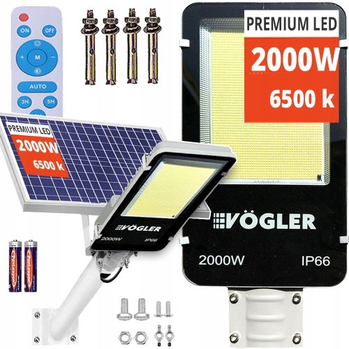  VöGLER Straßenlaterne 2000 W 200.000 lm solarbetrieben
