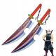  Japanisches Schwert Katana 79cm Kimetsu no Yaiba Uzui Tengen Set mit 2 Hackmessern