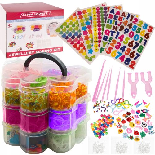  Gummibänder zur Herstellung von Schmuckarmbändern, Set XXL, groß, 3000 Stück, DIY-Gummibänder