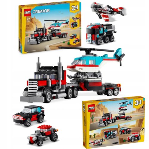  LEGO Creator 31146 Pritschenwagen und Hubschrauber + Karte Weihnachten, Großmuttertag, Großvatertag, Frauentag, Muttertag, Neujahr, Geburtstag, 15 x 12 cm