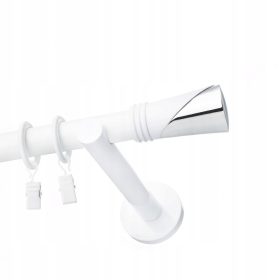    EINZELNE GARDINENSTANGE AUS METALL, 19 MM, WEISS, 200 cm, SET MIT VERSCHIEDENEN MUSTERN