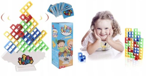  PÄDAGOGISCHES TETRA TOWER-PUZZLESPIEL FÜR KINDER 3D TETRIS TOWER 48 BLÖCKE