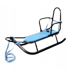  Adbor Piccolino SCHWARZ Blauer Metallschlitten