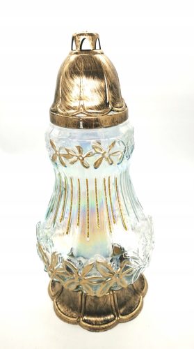  HOHE MASSIVE KERZE, REGENBOGENGLAS, 40 CM