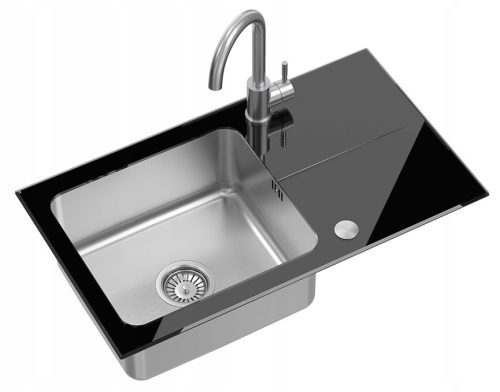 Quadron JACK 111 Einbeckenspüle, schwarzes Glas