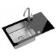 Quadron JACK 111 Einbeckenspüle, schwarzes Glas