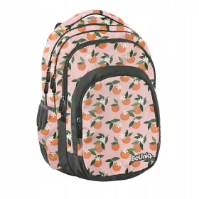 Schulrucksack für Mädchen BeUniq Orange mit drei Fächern