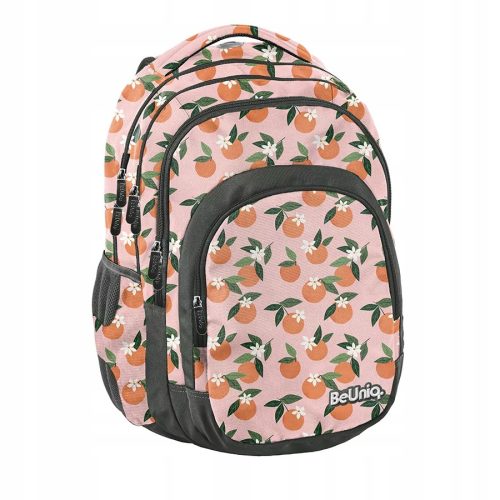 Schulrucksack für Mädchen BeUniq Orange mit drei Fächern