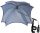  REGENSCHIRM mit stabilem Metallgriff + Getränkehalter aus Melange-Stoff PL