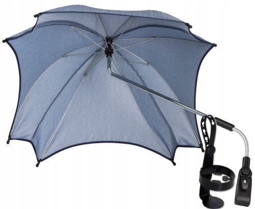  REGENSCHIRM mit stabilem Metallgriff + Getränkehalter aus Melange-Stoff PL