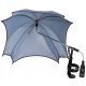  REGENSCHIRM mit stabilem Metallgriff + Getränkehalter aus Melange-Stoff PL