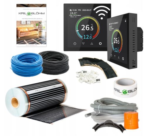  Satz Fußbodenheizungsfolie 80 W/ 2 m2 + FARVE T-4 WI-FI-THERMOREGLER