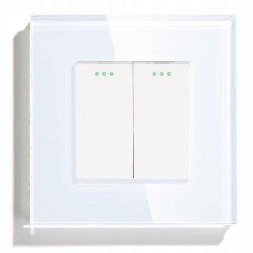 SCHALTER LICHTSCHALTER GLAS DOPPELSCHALTER WEISS