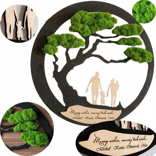 Bilder an der Wand BILD BONSAI BAUM FAMILIE MOOS CELLBALL LEBEN GEMÄLDE BAUM DES LEBENS MOOS