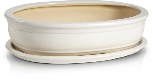  Polnix Blumentopf 19 cm x 13 x 5 cm Durchmesser 13 cm Keramik creme
