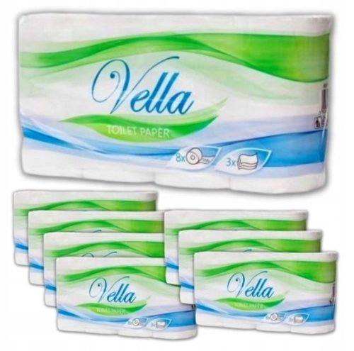 Klopapier VELLA unparfümiertes Toilettenpapier 64 Stk.