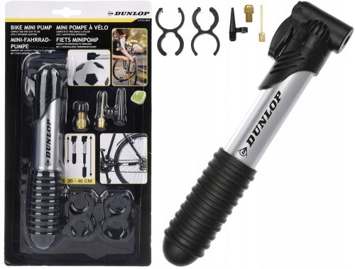  Dunlop Handpumpe, kleine Aluminiumpumpe mit austauschbaren silbernen Spitzen