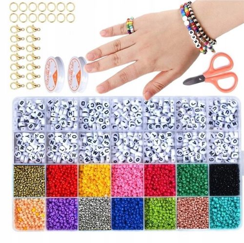  BEADS MEGA-PERLENSET ZUR HERSTELLUNG VON BUCHSTABEN- UND HALSKETTEN