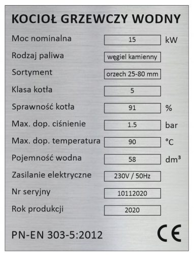 Holzofen, Öko-Erbsenkohle, 15 kW Steinkohle