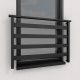 Französische Fensterbalustrade aus Aluminium, schwarz, 120 cm