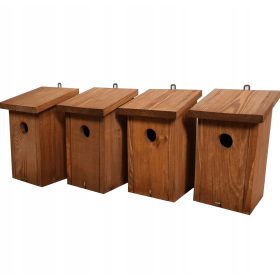  Nistkästen für Meisen, 4er-Set, imprägnierter Nistkasten
