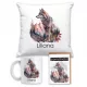 Ein personalisiertes Set mit einem Wolf, TASSE + KISSEN + KARTE