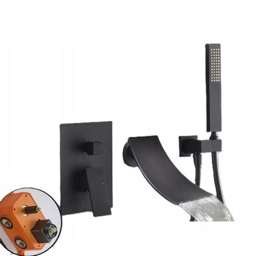 CHDE Black Waterfall verdeckter Badewannenhahn