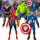  AVENGERS-SET MIT 4 HULK SPIDERMAN AMERICA-FIGUREN