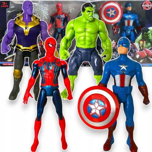 AVENGERS-SET MIT 4 HULK SPIDERMAN AMERICA-FIGUREN