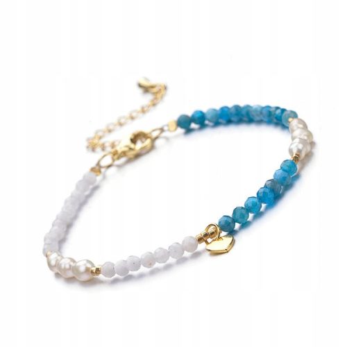  Mondstein-Apatit-Süßwasserperlen-Armband